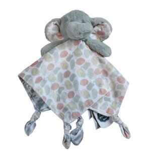 Mary Meyer Kalahari Gray Elephant Baby Security Blanket Knot Safari Satin NWT